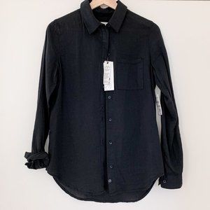 NWT Treasure & Bond Black Drapey Classic Shirt XS